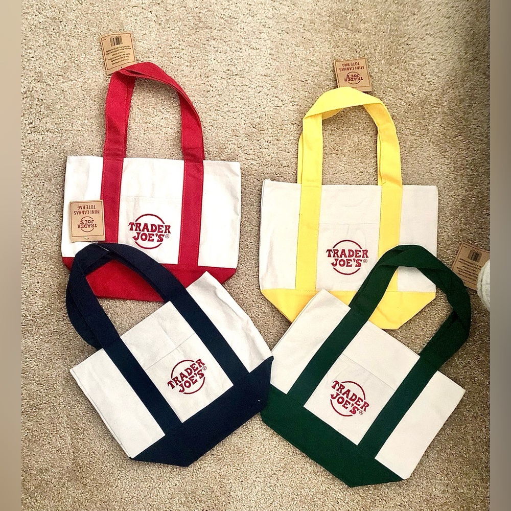 Trader Joe’s Mini Canvas Totes FULL SET of 4
